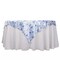 72" x 72" White Blue Floral Satin Square Table Overlay Party Events Decorations